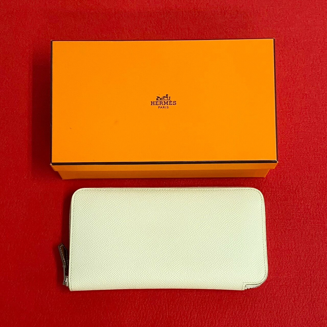 【ポイント2倍】極 美品 箱付 U 刻印 HERMES エルメス アザップロング シルクイン ヴォーエプソン レザー 二つ折り 財布 ウォレット ヴェールフィズ 20418【送料無料】【中古】