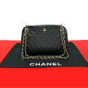 【ポイント2倍】極 美品 シール有 1番台 CHANEL シャネル ヴィンテージ Vステッチ ココ ラムスキン がま口 チェーン ショルダーバッグ ブラック 2...