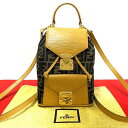 【ポイント2倍】極 美品 FENDI フェンディ ズッカ FF 柄 キャンバス エピ レザー 本革 リュックサック デイパック バックパック ブラウン ベージュ 229-2【送料無料】【中古】(4)