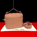 【ポイント2倍】未使用保管品 Christian Dior ディオール トラベル スモール バニティ カナージュ レザー 2way ハンドバッグ ショルダーバッ...