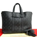 【ポイント2倍】極 美品 LOUIS VUITTON ルイヴィトン トロリートート モノグラム レザー 2way ショルダーバッグ ハンドバッグ チャコール グ...