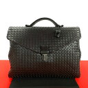 【ポイント2倍】極 美品 BOTTEGA VENETA ボッテガヴェネタ イントレチャート レザー 本革 ビジネスバッグ トートバッグ ハンドバッグ ブラウン ...