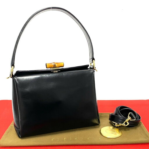 【ポイント2倍】極 美品 GUCCI グッチ オールドグッチ ヴィンテージ バンブー カーフ レザー 本革 2way ハンドバッグ ショルダーバッグ ブラック 845-1【送料無料】【中古】 【ポイント2倍】極 美品 GUCCI グッチ オールドグッチ ヴィンテージ バンブー カーフ レザー 本革 2way ハンドバッグ ショルダーバッグ ブラック 845-1【送料無料】【中古】