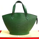 【ポイント2倍】極 美品 LOUIS VUITTON ルイヴィトン ヴィンテージ サンジャック エピ レザー 本革 ハンドバッグ ミニ トートバッグ グリーン 267-9【送料無料】【中古】(4)