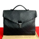 【ポイント2倍】極 美品 BOTTEGA VENETA ボッテガヴェネタ イントレチャート レザー 本革 ビジネスバッグ ハンドバッグ ブリーフケース ブラック 72710【送料無料】【中古】(4)