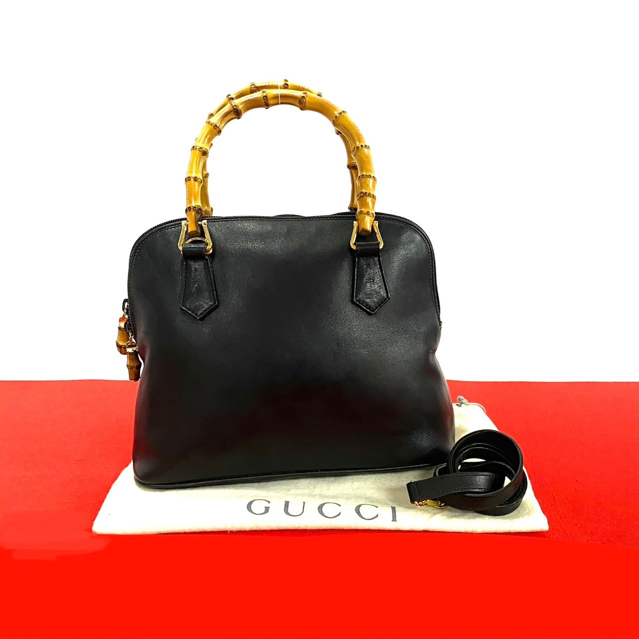 極 美品 オールドグッチ バンブー レザー 2way ショルダーバッグ 極 美品 オールドグッチ バンブー レザー 2way ショルダーバッグ