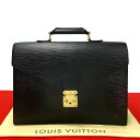 【ポイント2倍】ほぼ未使用 LOUIS VUITTON ルイヴィトン セルヴィエットアンバサダー エピ レザー ビジネスバッグ ハンドバッグ ブラック ノワール...
