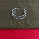 【ポイント2倍】極 美品 希少品 GUCCI グッチ ロゴ 刻印 シルバー925 ブレスレット バングル アクセサリー レディース メンズ シルバー 41206...