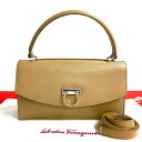 【ポイント2倍】ほぼ未使用 袋付 Salvatore Ferragamo サルヴァトーレフェラガモ ガンチーニ レザー 2way ショルダーバッグ ハンドバック...