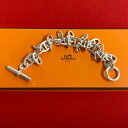 【ポイント2倍】極 美品 希少品 HERMES エルメス タンタマール シルバー925 チェーン ブレスレット アクセサリー メンズ レディース シルバー 48...