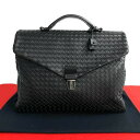 【ポイント2倍】ほぼ未使用 BOTTEGA VENETA ボッテガヴェネタ イントレチャート レザー 本革 ビジネスバッグ ブリーフケース 書類かばん ブラック...