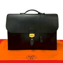 【ポイント2倍】極 美品 希少品 □A 刻印 HERMES エルメス ヴィンテージ サックアデペッシュ 41 ボックスカーフ レザー ビジネスバッグ ブラック ...