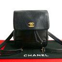 【ポイント2倍】極 美品 シール有 4番台 CHANEL シャネル トリプルココ キャビアスキン レザー ターンロック チェーン 巾着 リュックサック ブラック...