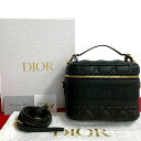 【ポイント2倍】ほぼ未使用 箱 袋付 Christian Dior ディオール トラベル バニティバッグ カナージュ レザー 2way ハンドバッグ ショルダー...