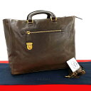 【ポイント2倍】極 美品 袋付き 希少品 PRADA プラダ ロゴ 金具 レザー 本革 2way ハンドバック ボストンバッグ ショルダーバッグ ブラウン 茶 ...
