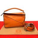 【ポイント2倍ほぼ未使用 希少品 LOEWE ロエベ パズルバック スモール アナグラムロゴ レザー 本革 2way ショルダーバッグ ハンドバック オレンジ ...