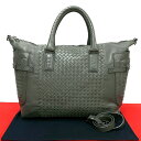 【ポイント2倍】極 美品 希少品 BOTTEGA VENETA ボッテガヴェネタ イントレチャート レザー 本革 2way ショルダーバッグ ボストンバック グ...