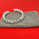 【ポイント2倍】極 美品 袋付 BOTTEGA VENETA ボッテガヴェネタ シルバー925 ツイスト バングル ブレスレット アクセサリー メンズ シルバー...