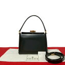 【ポイント2倍】ほぼ未使用 GUCCI グッチ オールドグッチ ヴィンテージ バンブー レザー 本革 2way ハンドバッグ ショルダーバッグ ブラック 80111【送料無料】【中古】