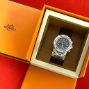 【ポイント2倍】稼働品 極 美品 箱付き HERMES エルメス クリッパー デイト クォーツ ステンレス 腕時計 ウォッチ メンズ レディース シルバー 23952【送料無料】【中古】(2)