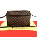 【ポイント2倍】極 美品 保存袋付き LOUIS VUITTON ルイヴィトン トロカデロ ダミエ レザー 本革 ショルダーバッグ サコッシュ ポシェット ブラ...