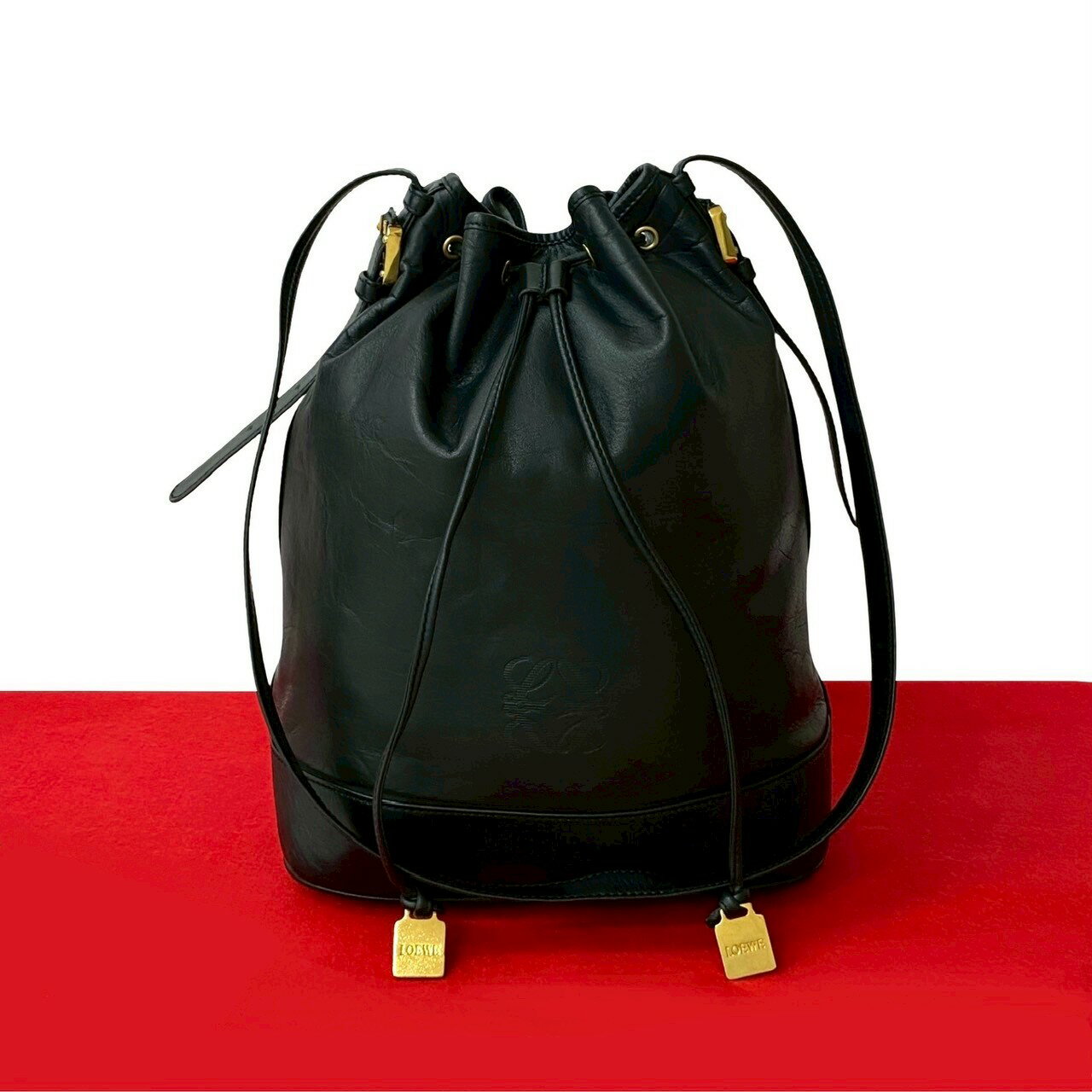 美品●ロエベ ハンドバッグ アナグラム 巾着 裏地総柄 ナッパレザー ブラック 楽天市場】ロエベ 巾着(バッグ|バッグ・小物・ブランド雑貨