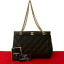 【ポイント2倍】極 美品 カード シール有 6番台 CHANEL シャネル ビコローレ ラムスキン チェーン セミ ショルダーバッグ トートバッグ ブラック 36929【送料無料】【中古】