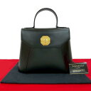 【ポイント2倍】未使用保管品 袋付 YVES SAINT LAURENT イヴサンローラン YSL ロゴ 金具 レザー 本革 ハンドバッグ ミニ トートバッグ ブラック 93128【送料無料】【中古】