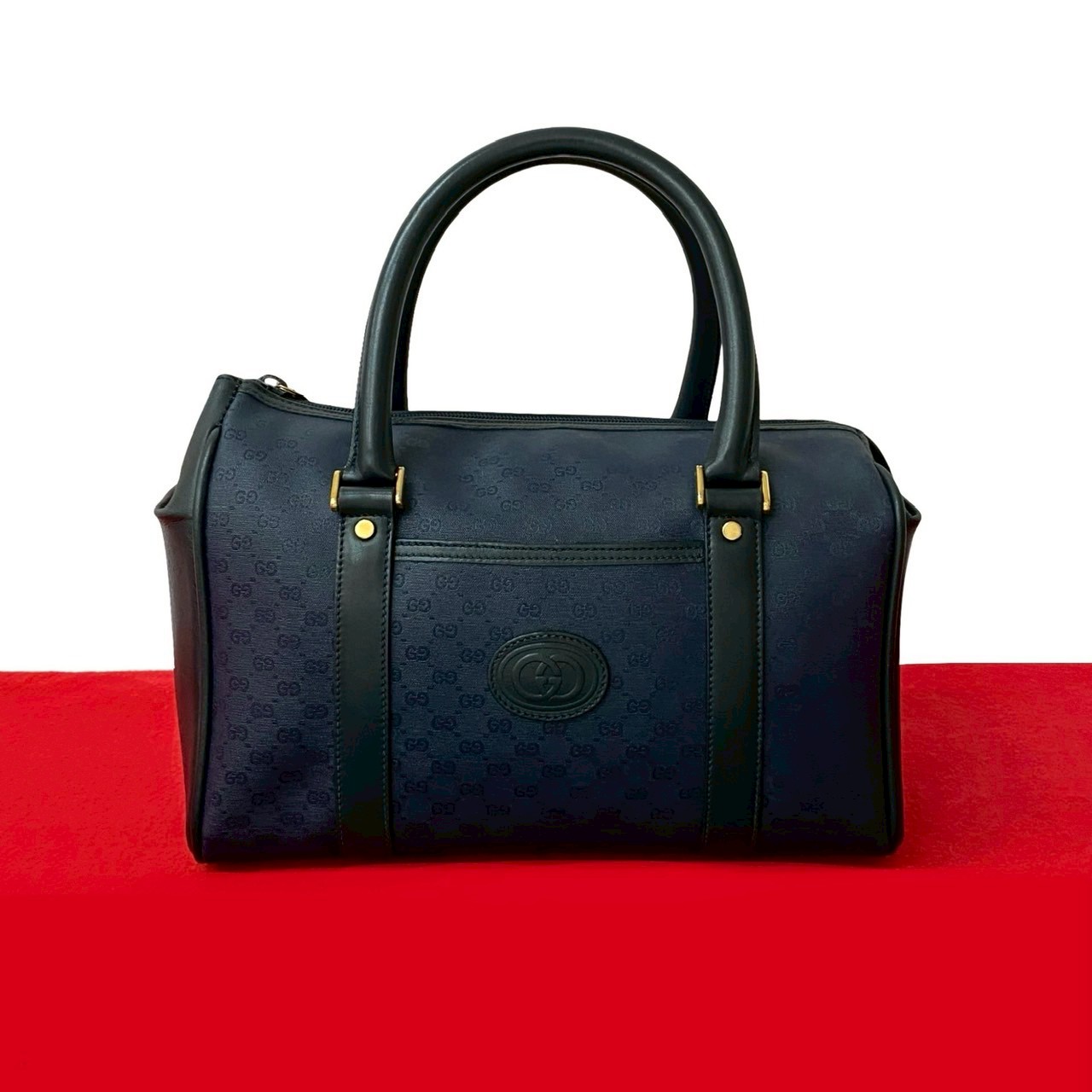 GUCCI オールドグッチ ミニボストンバッグ ネイビー/ベージュ 楽天市場】オールドグッチ ミニボストンの通販