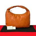 【ポイント2倍】極 美品 袋付き BOTTEGA VENETA ボッテガヴェネタ ホーボー イントレチャート レザー 本革 ハンドバッグ ミニ トートバッグ オレンジ 45620【送料無料】【中古】