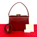 【ポイント2倍】極 美品 GUCCI グッチ オールドグッチ バンブー カーフ レザー 本革 ターンロック 2way ハンドバッグ ショルダーバッグ レッド 赤 06610【送料無料】【中古】
