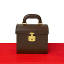 【ポイント2倍】極 美品 希少品 GUCCI グッチ オールドグッチ ヴィンテージ レディロック レザー 本革 ハンドバッグ バニティバッグ ブラウン 茶 25858【送料無料】【中古】