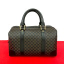 【ポイント2倍】極 美品 CELINE セリーヌ ヴィンテージ マカダム ブラゾン 柄 レザー 本革 ハンドバッグ ミニ ボストンバッグ ブラック ブラウン 70-10【送料無料】【中古】