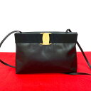 【ポイント2倍】極 美品 Salvatore Ferragamo サルヴァトーレフェラガモ ヴィンテージ ヴァラ 金具 レザー 本革 ショルダーバッグ ブラック 57268【送料無料】【中古】