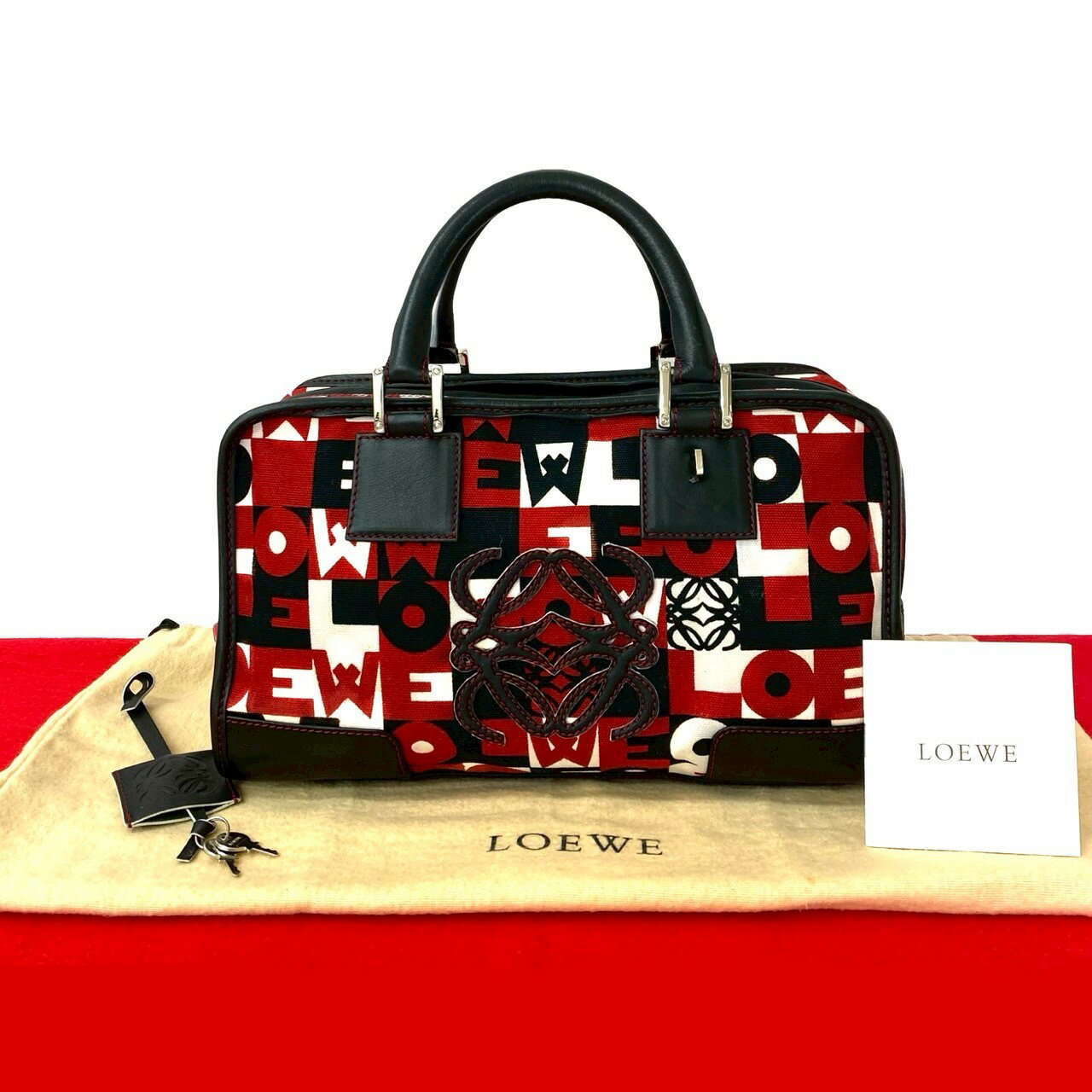 LOEWE ロエベ アマソナ　キャンバス　ロゴ　ハンドバッグ　南京錠　鍵　カバン ロエベ LOEWE ハンドバッグ レディース アマソナ 28 A039N08X02 4364