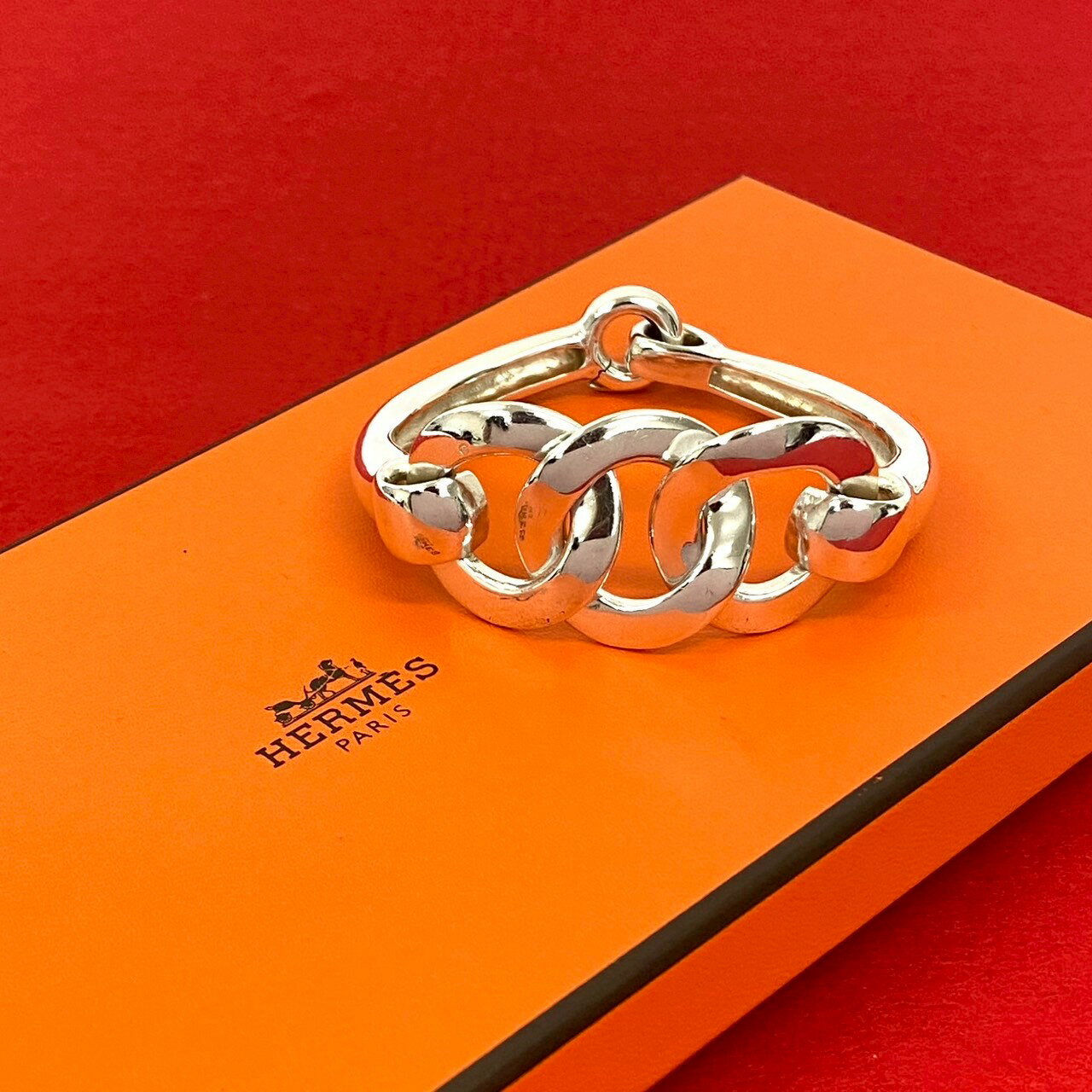 【ポイント2倍】極 美品 希少品 HERMES エルメス シルバー925 ブレスレット バングル アクセサリー レディース シルバー 35238【送料無料】【中古】