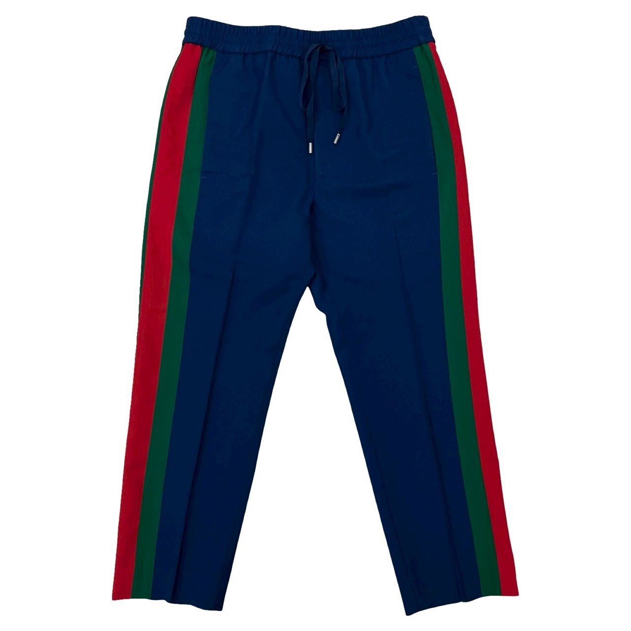 【ポイント2倍】極 美品 GUCCI グッチ シェリーライン ウール モヘア パンツ スラックス ボトムス 44サイズ メンズ ネイビー 27543【送料無料】【中古】