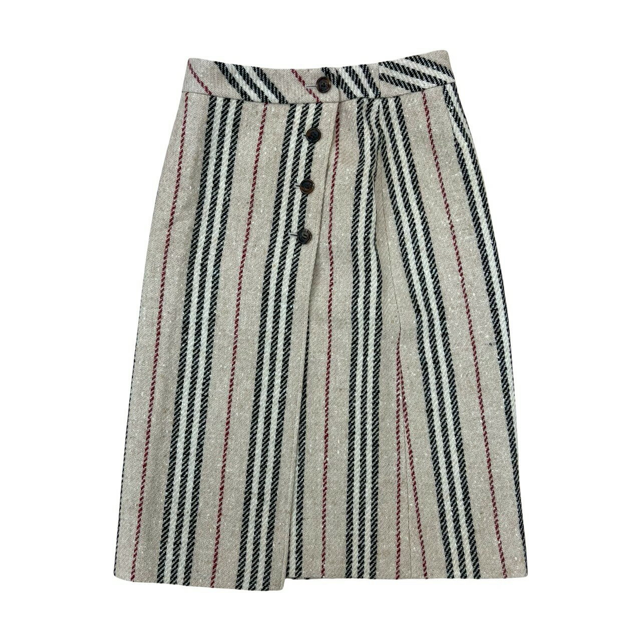【ポイント2倍】極 美品 BURBERRY バーバリー ノバチェック ストライプ ウール スカート 36サイズ レディース ベージュ 43033【送料無料】【中古】