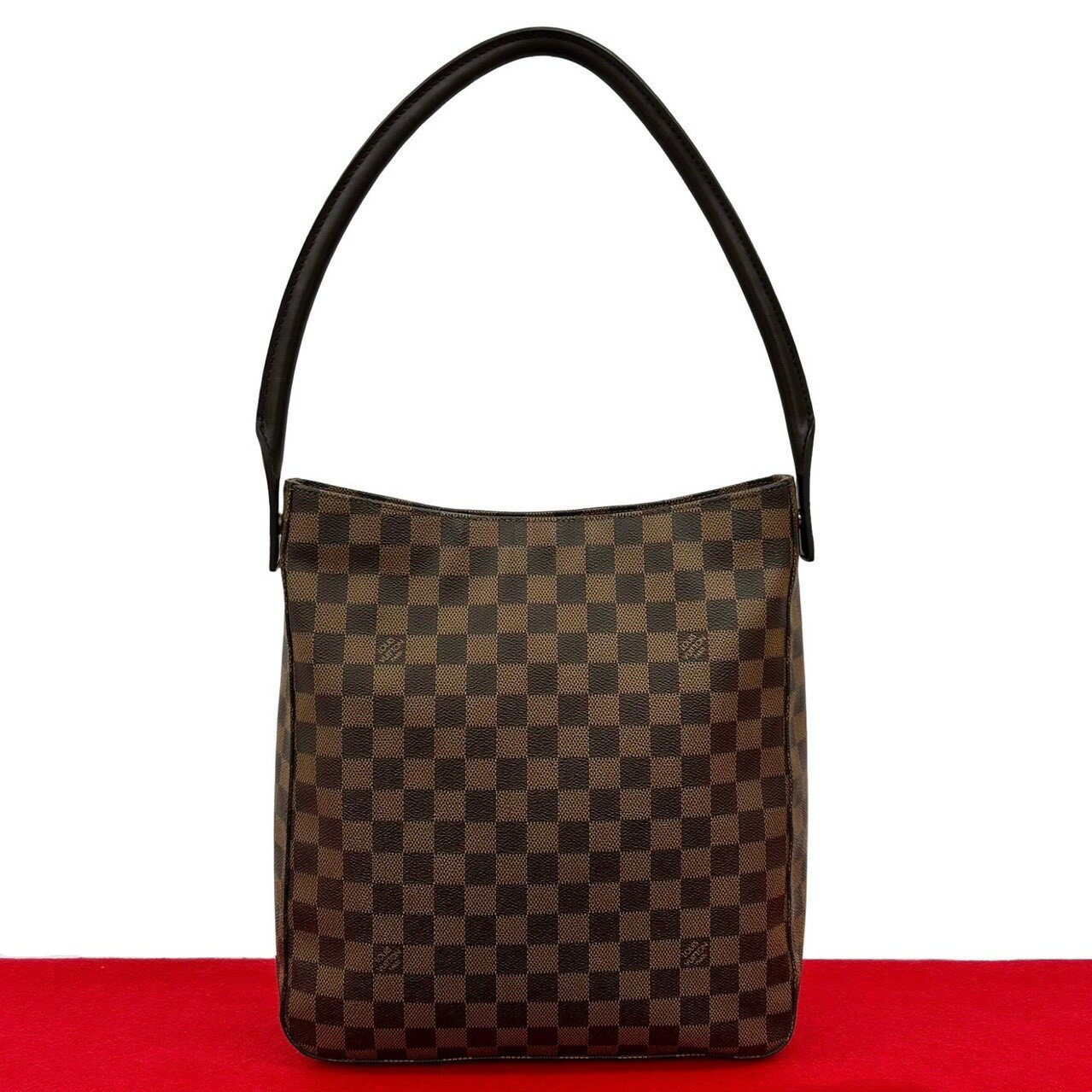 【ポイント2倍】極 美品 LOUIS VUITTON ルイヴィトン ルーピングGM ダミエ レザー  ...