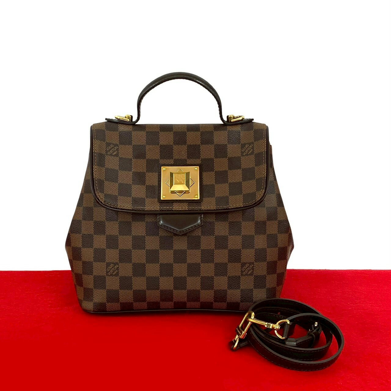 【ポイント2倍】極 美品 LOUIS VUITTON ルイヴィトン ベルガモ PM ダミエ レザー  ...
