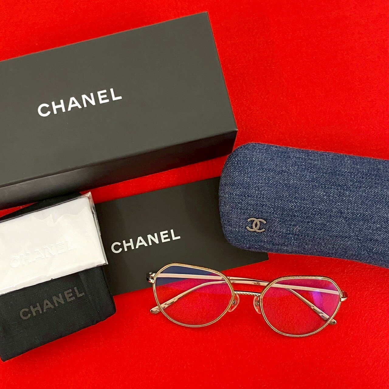 【ポイント2倍】極 美品 箱 袋 ケース付 CHANEL シャネル ココマーク 眼鏡 サングラス アイウェア レデ..