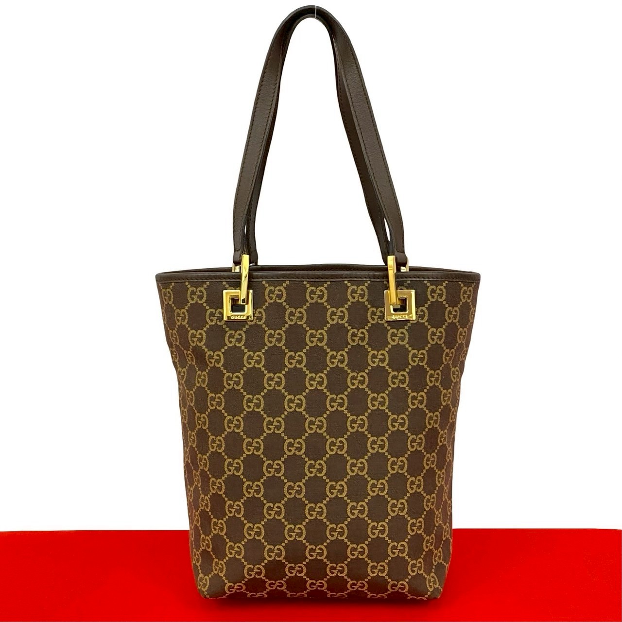 GUCCI GG柄 - 【ポイント2倍】極 美品 GUCCI グッチ GG 柄 キャンバス レザー 本革 ハンドバッグ ミニ トートバッグ セミ ショルダーバッグ ブラウン 茶 88803【送料無料】【中古】