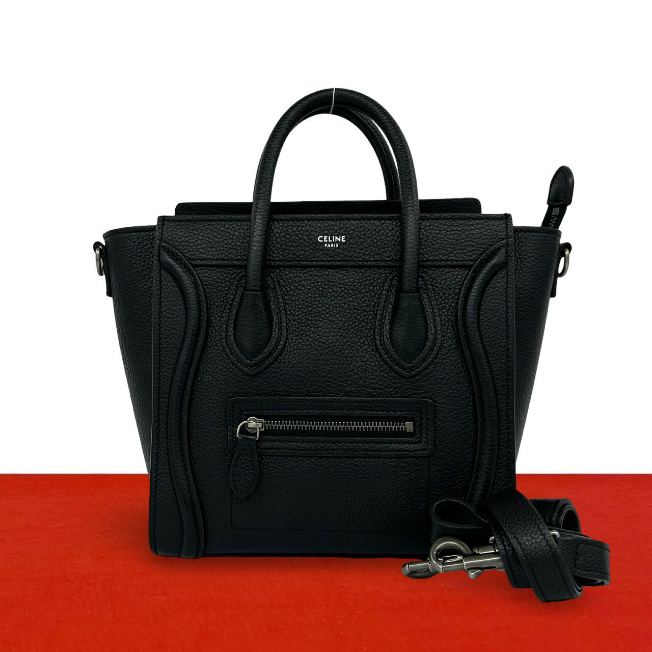 (美品)CELINE ラゲージ ナノ ブラック ハンドバッグ 楽天市場】セリーヌ ラゲージ ナノ ブラックの通販