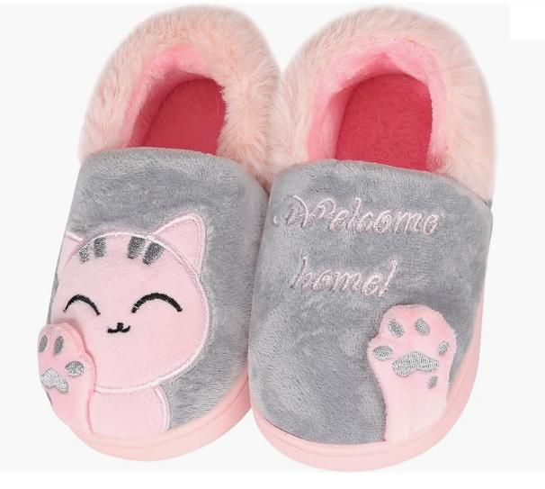Rakuten - 猫のスリッパ サンダル キッズ レディース メンズ ルームシューズ 室内履き ベランダ オフィス 冬 脱げにくい 暖かい もふもふ