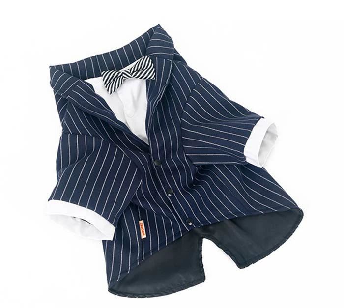 TRIRINGO SHOPのドッグ 服 犬 タキシード 大型犬 中型犬 ペット スーツ 蝶ネクタイ付き フォーマル おめかし お出かけ 記念日 パーティー 犬服 正装 結婚式 写真映え バースデー お誕生日｜アングル3