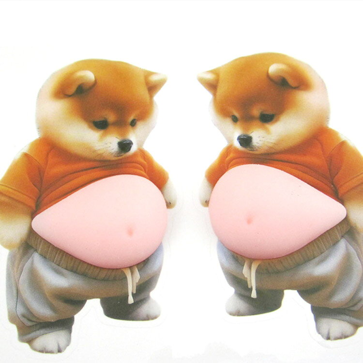 【レビューで同品プレゼント】 もちもち 犬 ステッカー お腹ぷにぷにシール おしりシール お腹シール ぷにぷにシール 3Dシール 柔らかいお腹 ぷくぷくシール もっちりシール もっ マシュマロ かわいい triringo-10006447 TRIRINGO SHOP サンプル画像3