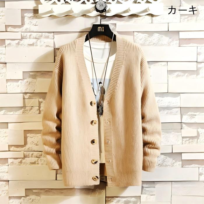 TRIRINGO SHOPのカーディガン メンズ セーター 春秋冬 長袖 Vネック トップス ジャケットカジュアル お洒落 ジュニア 無地｜アングル2