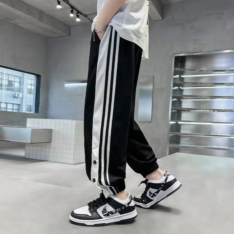 ジャージパンツ バスケパンツ キッズ 裾ボタン ジュニア ジャージ バスケットボー...
