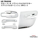 日産UD クオン パーフェクトクオン メッキ ドアハンドルプロテクター ドアハンドルガーニッシュ 6Pセット