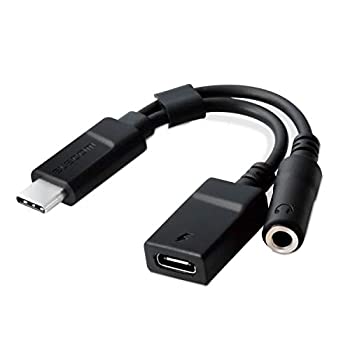 【中古】 エレコム イヤホン 変換ケーブル 3.5mm 充電しながら音楽が聴ける 0.1m マイク付きイヤホン対応 別売り ブラック AD-C35CBK